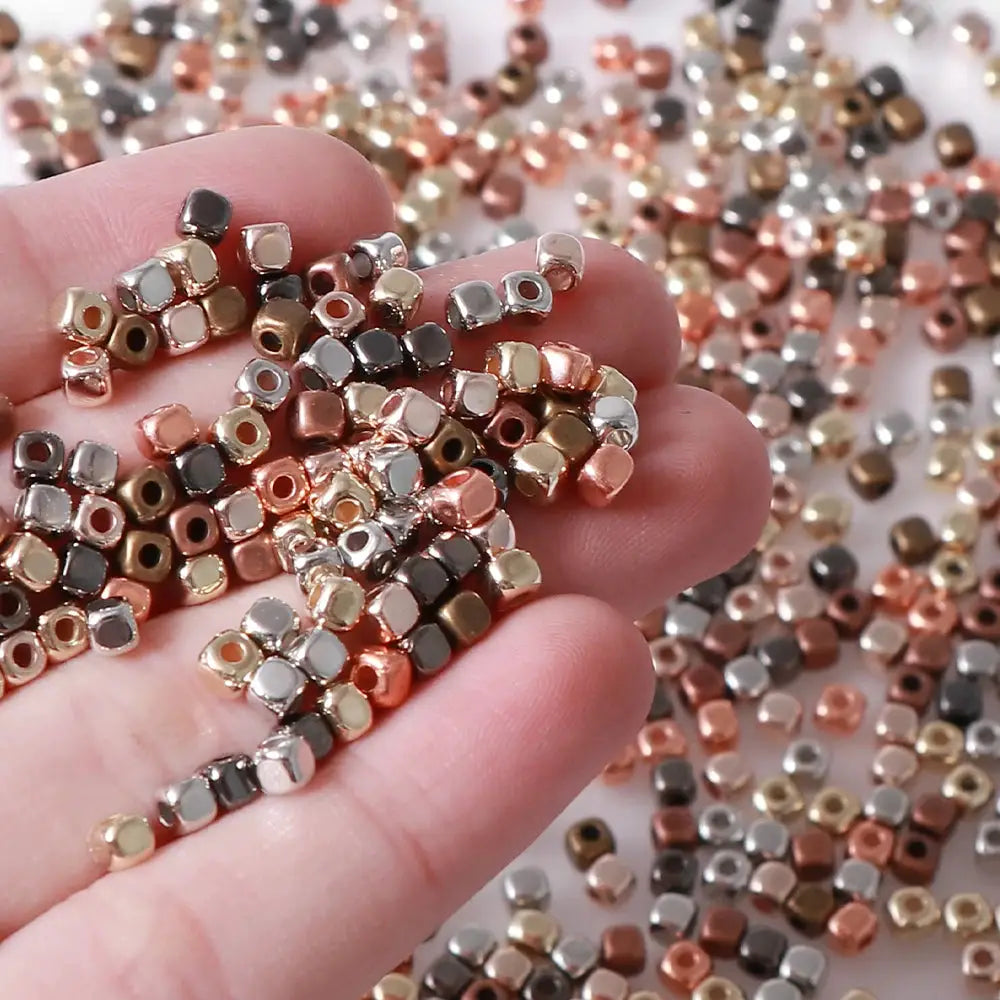 800 Pieces CCB Beads Square With Rounded Corners 3mm Mixed Color For DIY Jewelry Necklace Bracelet Earrings Making