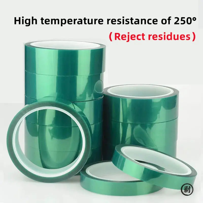 Green Polyester High Temperature Masking Tape With Silicone Adhesive For Painting Powder Coating And Circuit Boards