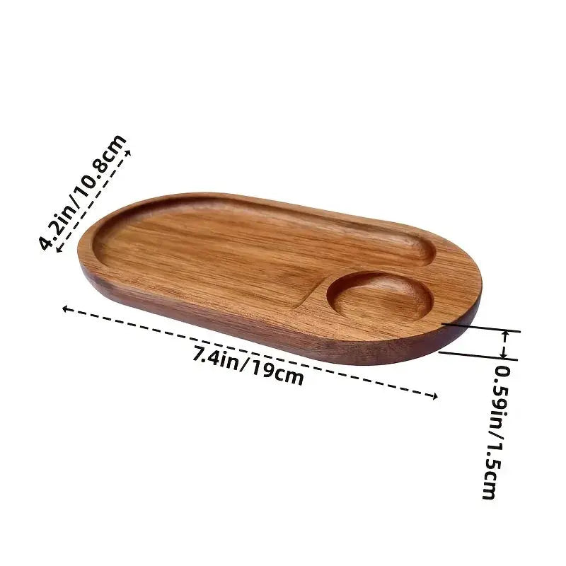 Japanese Solid Wood Fruit Plate Tray Set Multi Size Snack Platter