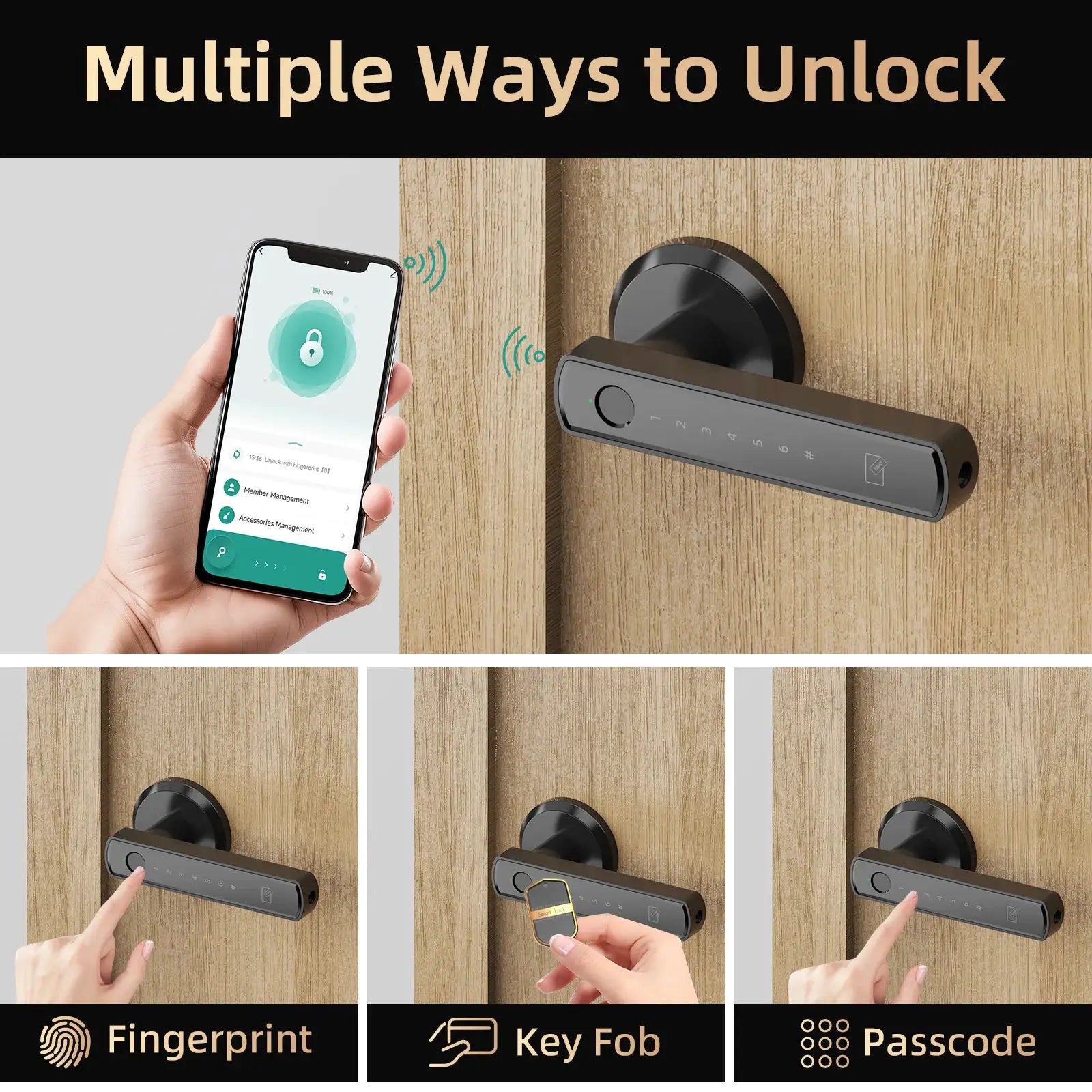 Viladepot D6 Smart Lock With Fingerprint App Control Door Lock And Electronic Touchscreen Keypad