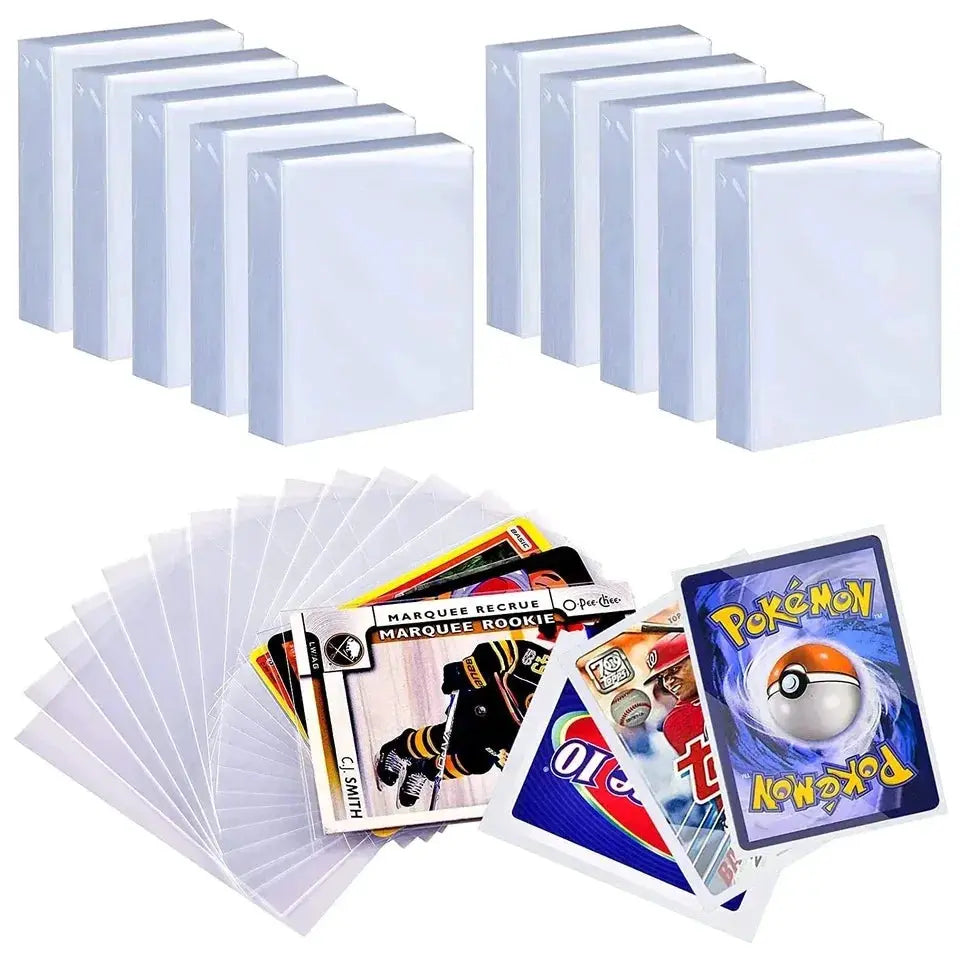 200 Pcs Transparent Card Sleeves Protector Clear Holders For Pokemon Cards Trading Cards IDs Photos Pouch Kit