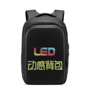 LED display backpack, black, 15.6-inch laptop backpack with front LED panel