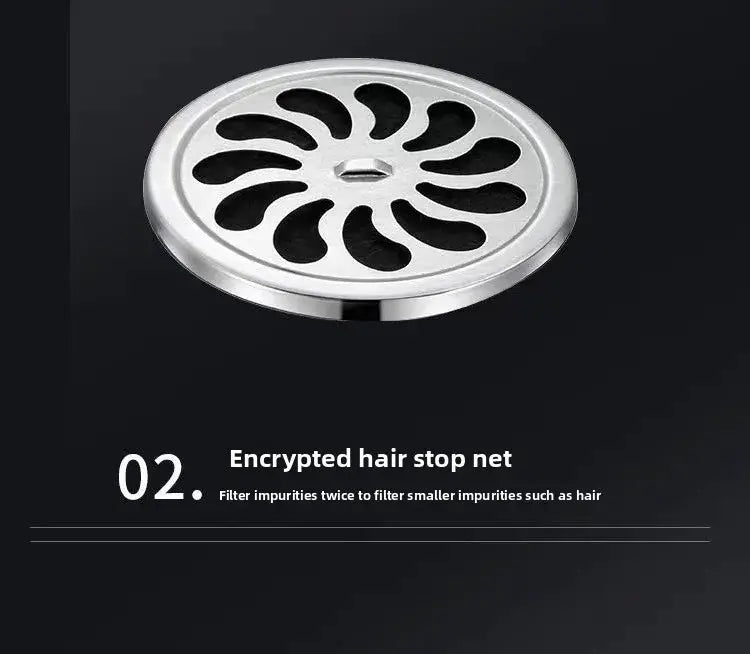 Floor drain with circular 304 stainless steel grate for bathroom