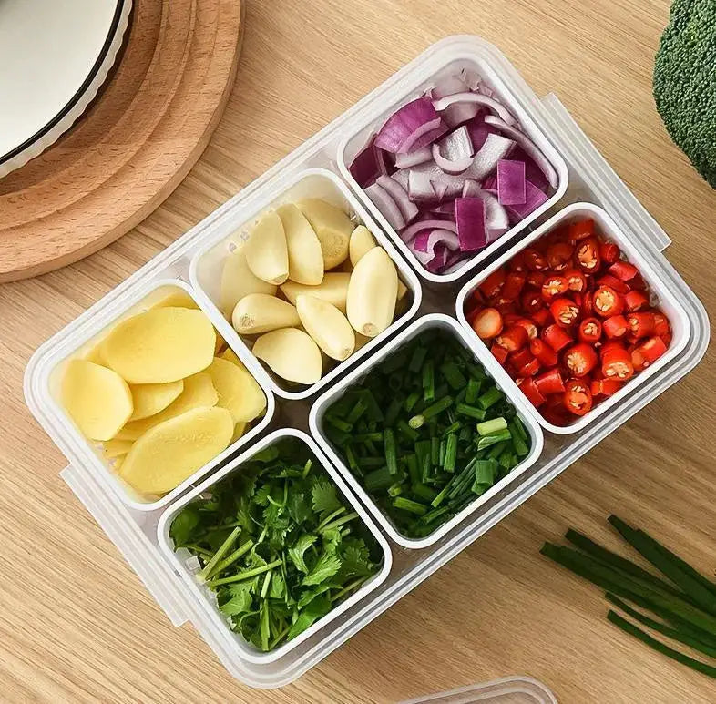 Refrigerator Drain Basket Fresh Keeping Box For Ginger Garlic Onion Pepper Storage And Fruits Vegetables Organizer