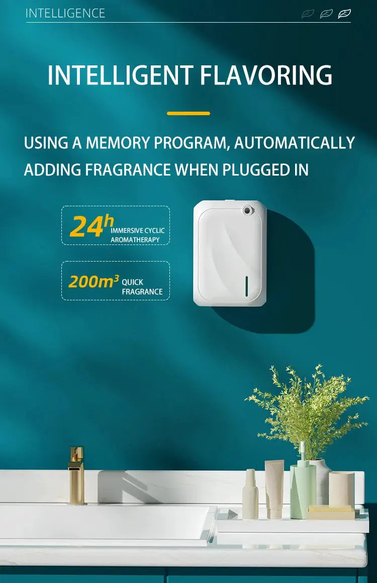Coverage 200m³ Aroma Diffuser Machine Bluetooth APP Control Fragrance Diffuser Wall Mounted Smell Distributor For Home Fragrance
