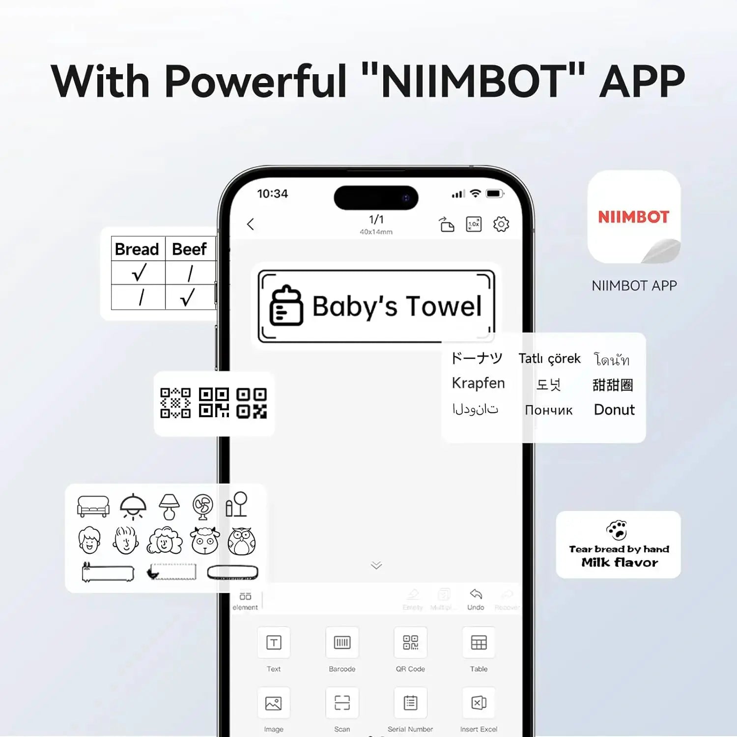 Niimbot B1 Mini Bluetooth Label Printer For Round UV Tags And Labels