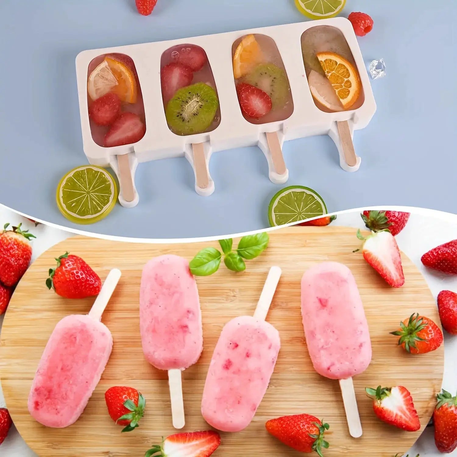 Silicone Ice Cream Mold For DIY Treats, Fruit Juice Popsicle Tray, Popsicle Mould, Baking Mold, Ice Tray