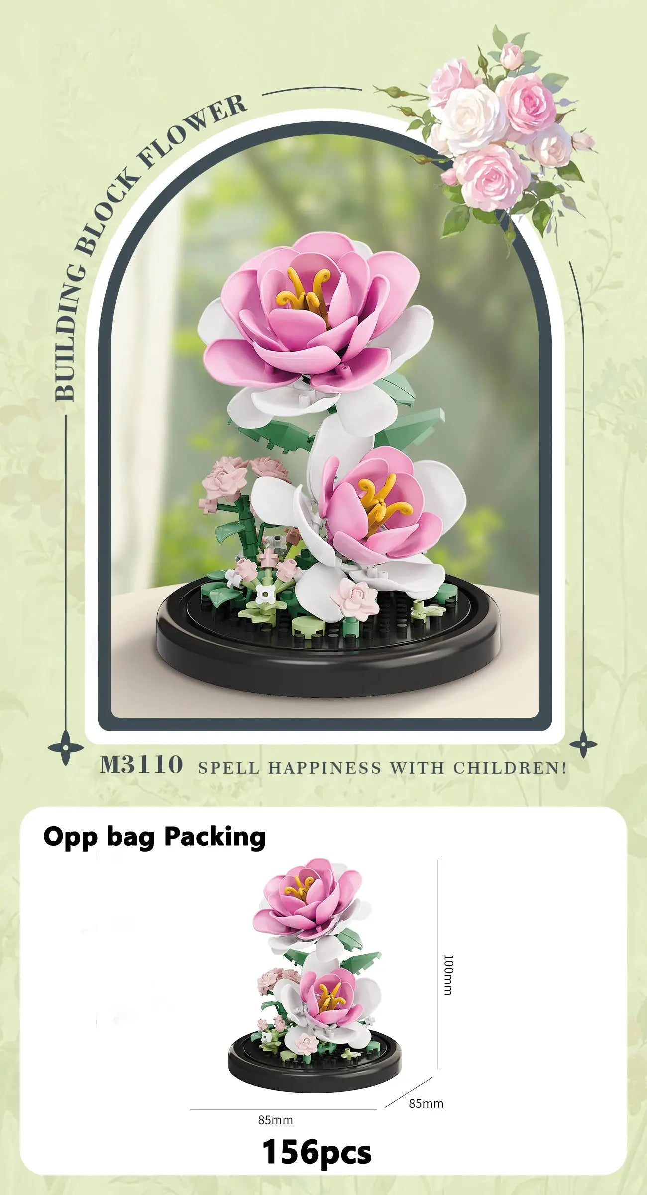 Eternal Flower Bouquet Bonsai Potted Plant Micro Building Blocks Model Decor Puzzle Toys Kids Birthday Christmas Gifts