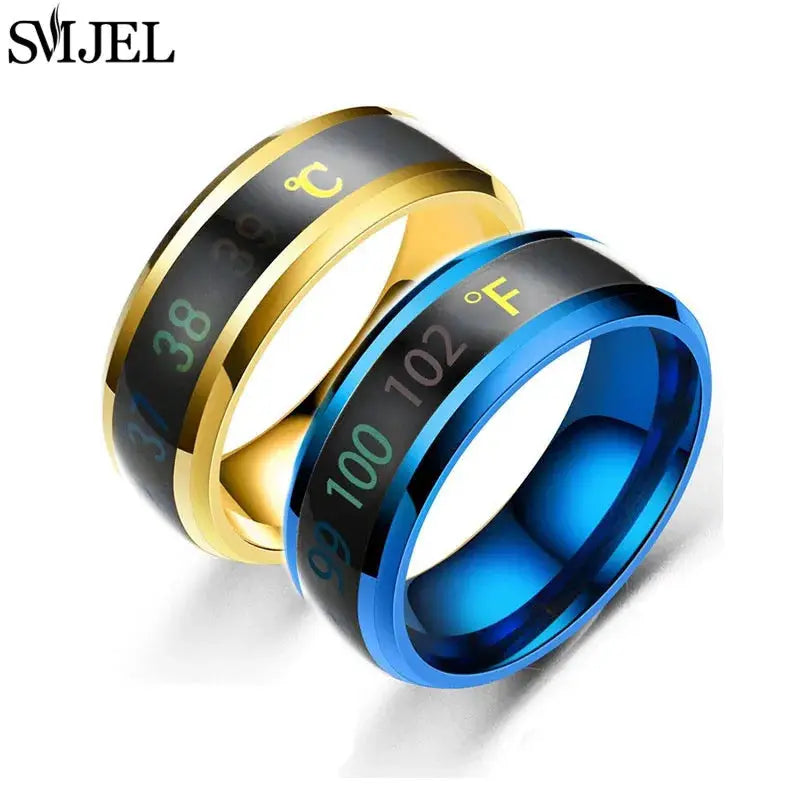 Smart Stainless Steel Sensor Body Temperature Ring With Real Time Display For Couples Multifunctional Monitoring
