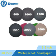 30 Pack Waterproof Sandpaper Discs Assorted Grit 800 To 3000 Hook And Loop Wet Sanding Metal Car Body Woodworking