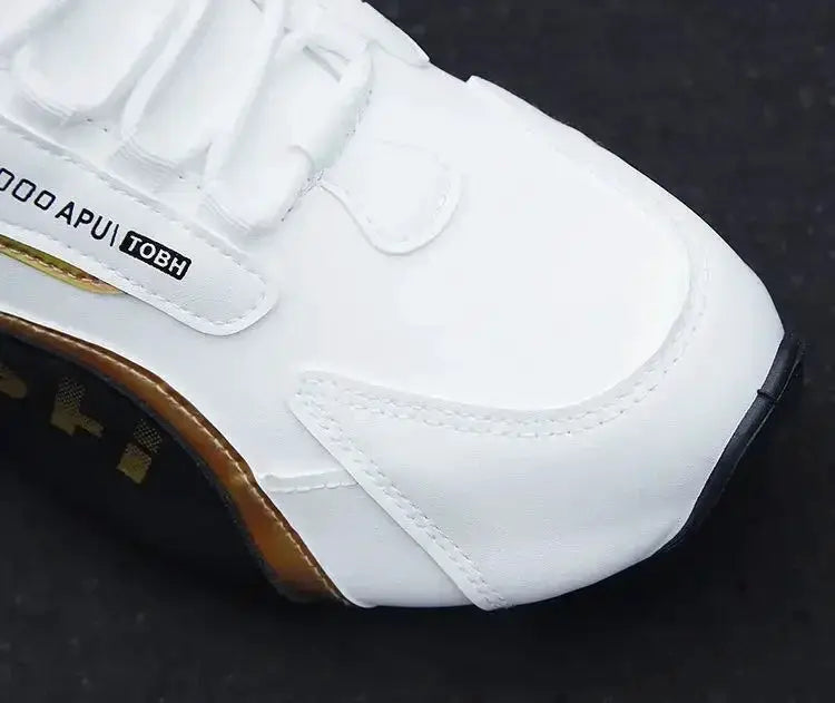 Men's white PU leather waterproof sneakers, lightweight breathable, Simples Market