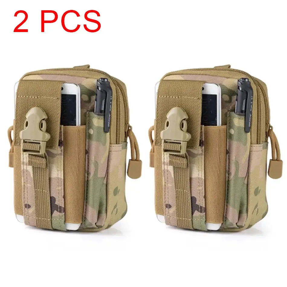 2 pcs Simples Market tactical leg bags in camouflage with phone pockets