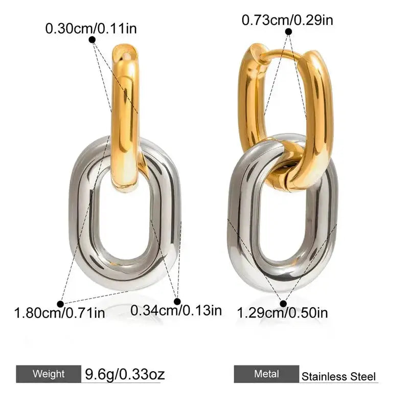 304 Stainless Steel Circle Hoop Earrings Vacuum Electroplated 18K Gold Plated Simple Classic Jewelry