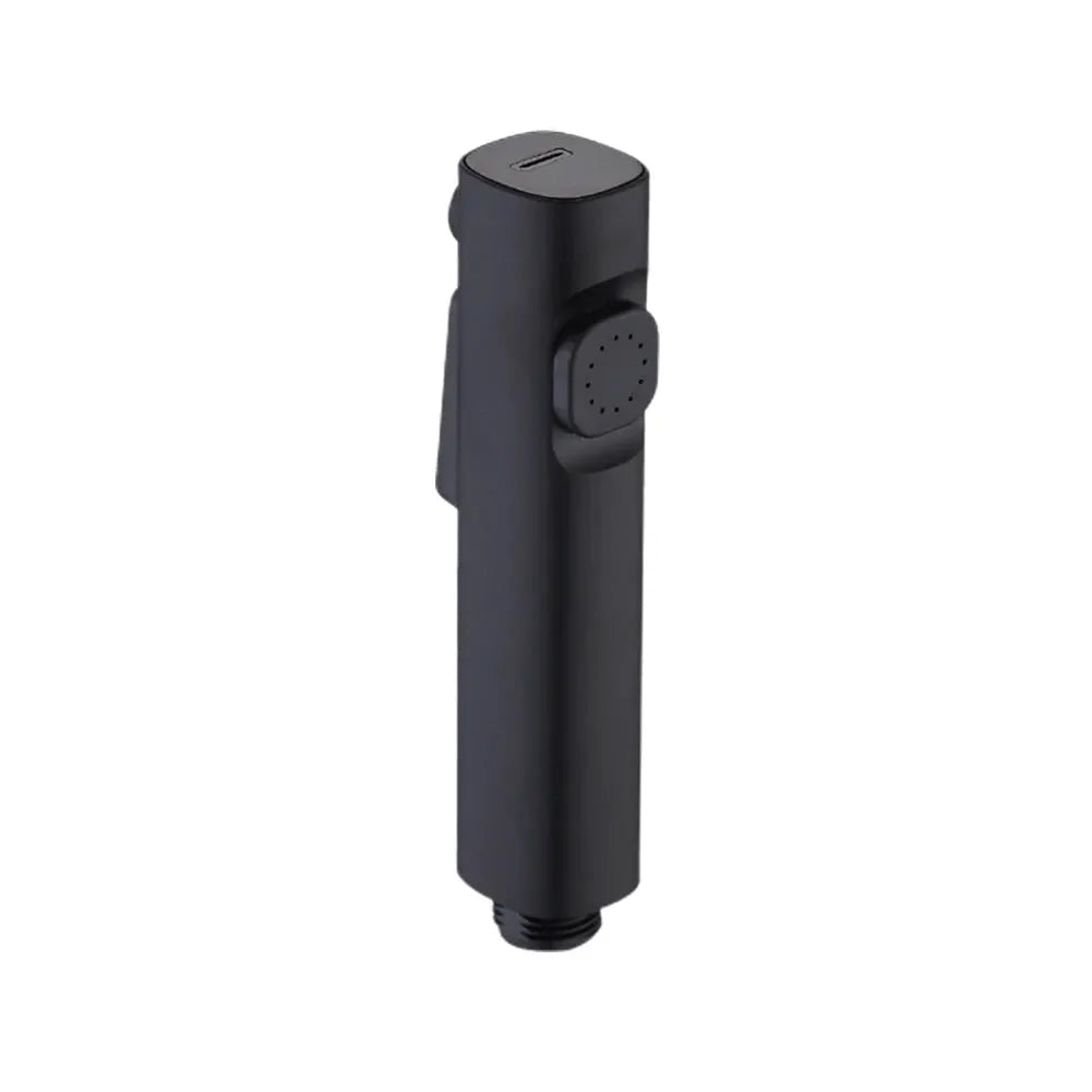 Toilet bidet spray head, black ABS plastic, handheld, Simples Market, G1/2 connector.