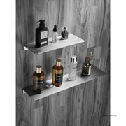 Simples Market brushed chrome 304 stainless steel two-tier corner bathroom shelf rack