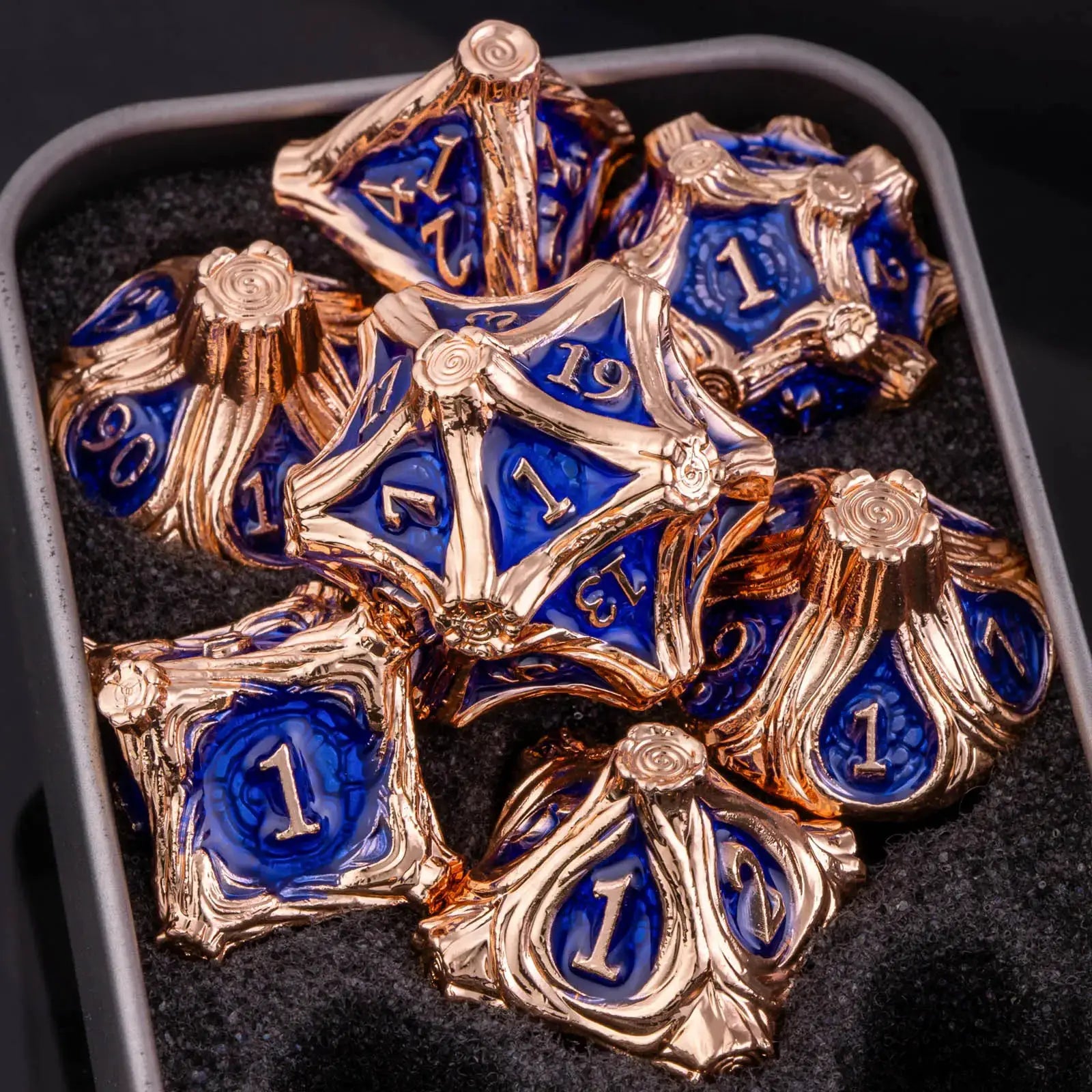 Skull And Dragon Metal Dice Set For Dungeons And Dragons Polyhedral Dice For Tabletop RPGs
