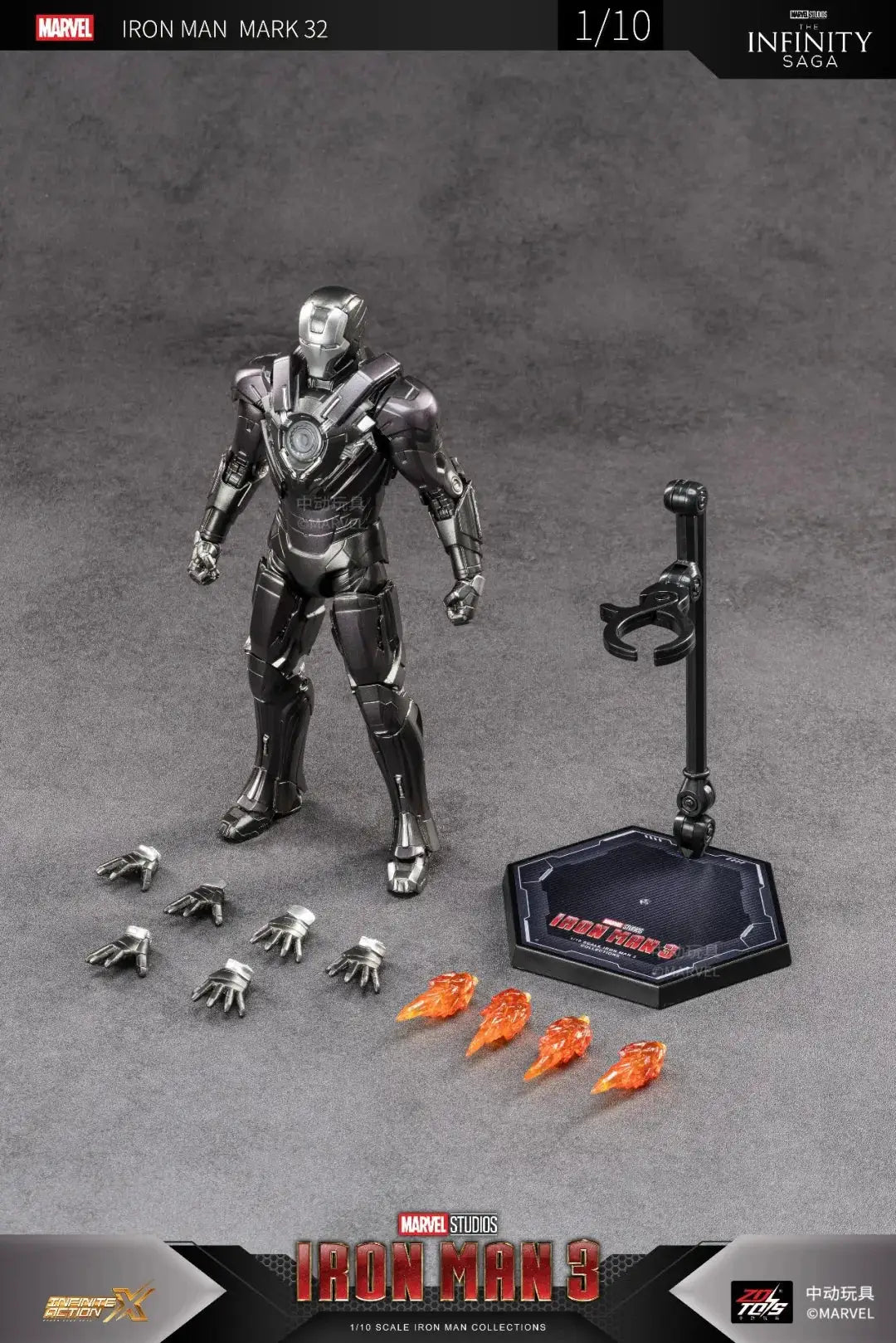 ZD Original Iron Man MK31 MK32 Piston Romeo MK10 MK19 Tiger One Tenth Scale Armor Marvel Legends Avengers Action Figure Toy