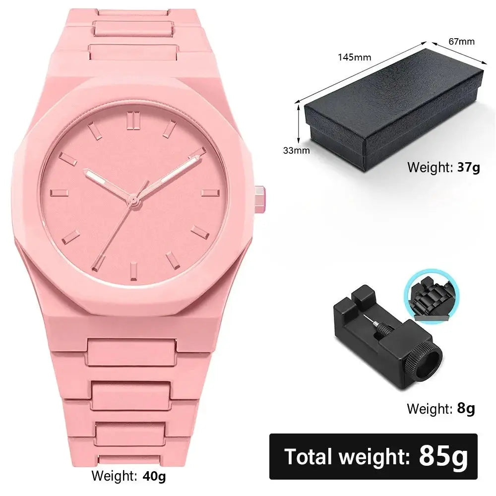 NovaTime Minimalist Quartz Watch For Men With Lightweight Plastic Strap Waterproof Durable Build And Classic Style