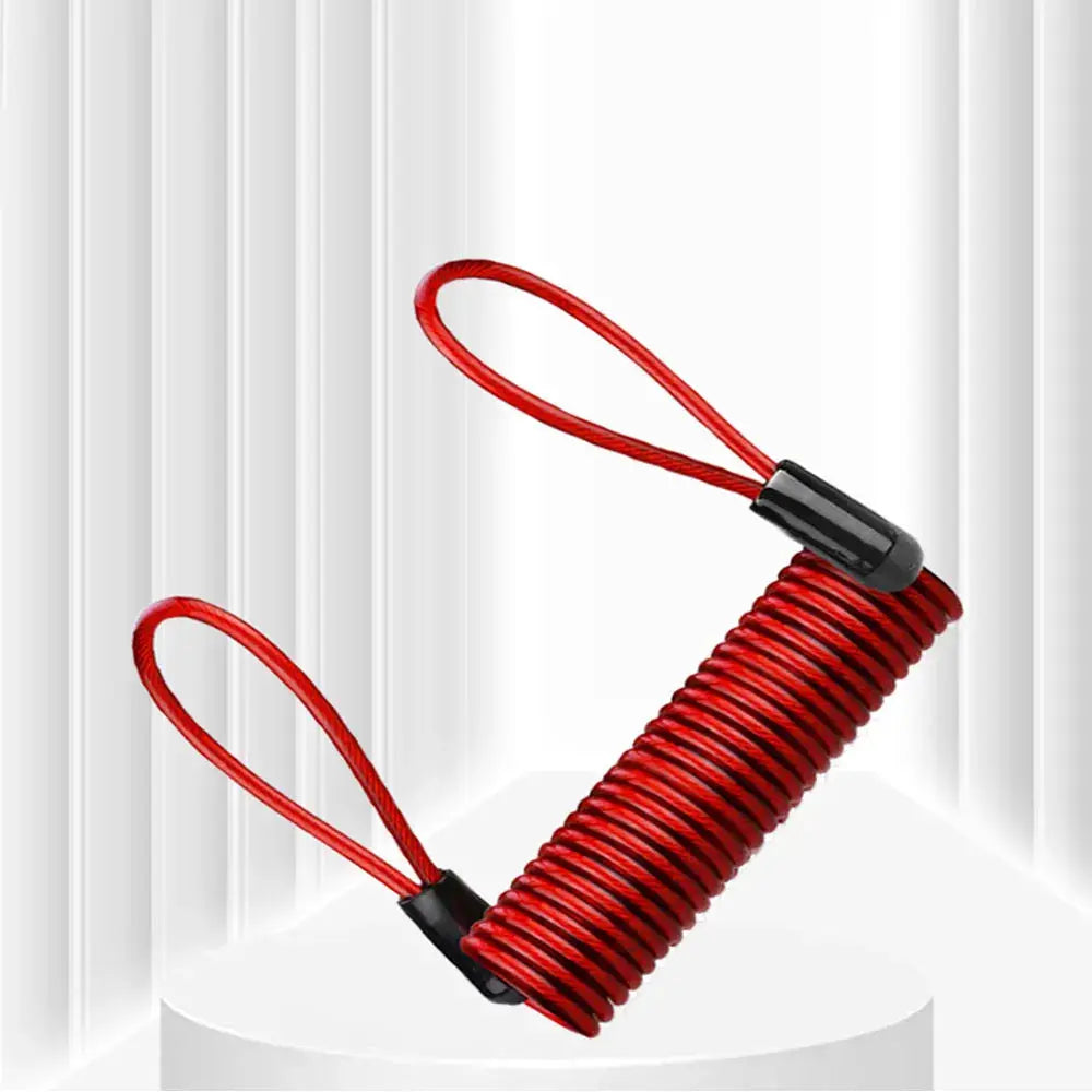 Simples Market 1.2m red coil security cable lock with looped ends for motorcycle