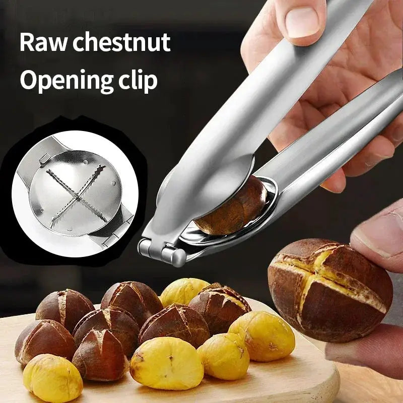 ProChef 2in1 Chestnut Cracker And Sheath Cutter Stainless Steel Tool Dual Nut Cracker Pliers For Easy Shelling