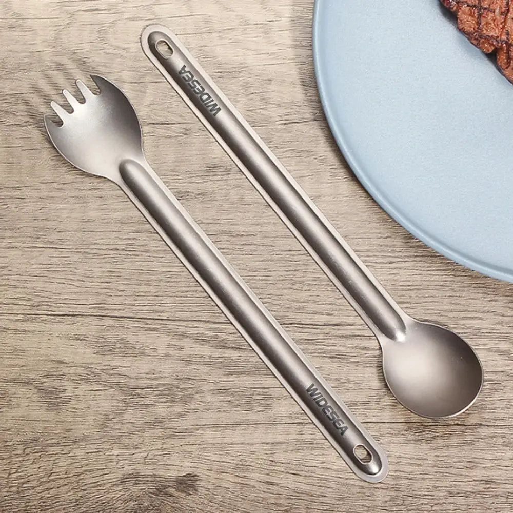 Widesea Titanium Spork Ultralight Camping Utensil For Hiking And Travel Durable Outdoor Tableware
