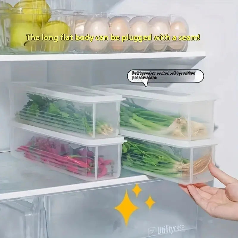 Refrigerator Fresh Keeping Storage Box Transparent Sealed Food Preservation Containers for Kitchen Organization
