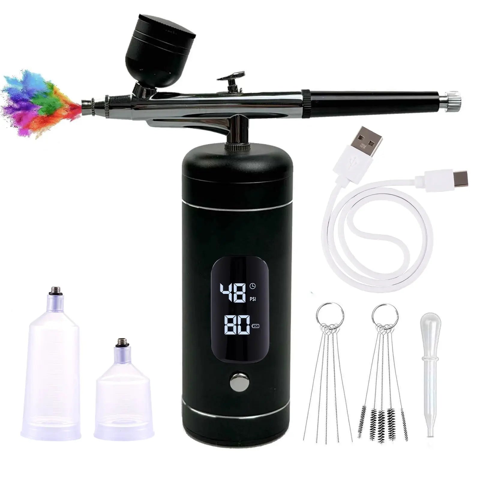 Cordless Handheld Airbrush Kit With High Pressure Nano Infusion For Nail Art Makeup Cake Decorating And Model Painting