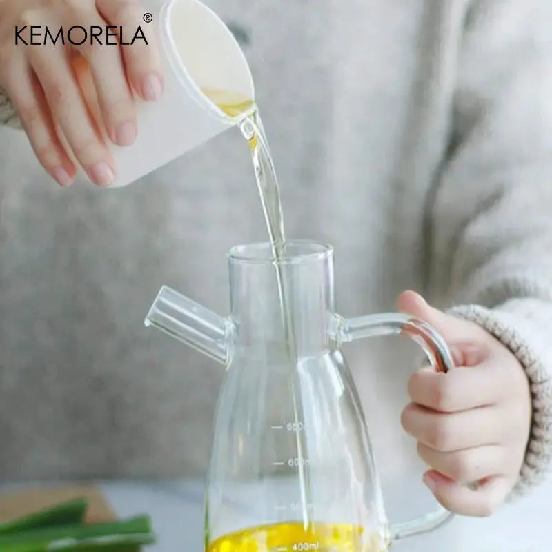 KEMORELA Glass Olive Oil Bottle 1 Pack Leak Proof Container For Kitchen And Outdoor Use