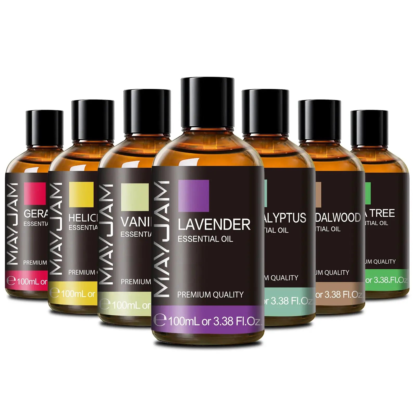 Mayjam 100ml Pure Essential Oil With Glass Dropper Lavender Eucalyptus Rosemary Vanilla Aromatherapy Oil