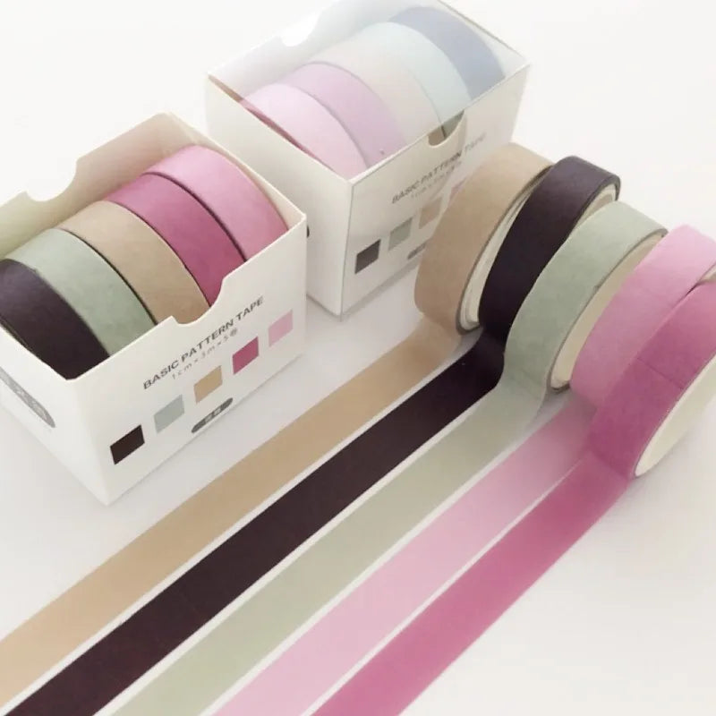 5Pcs Washi Tape set by Simples Market in pastel colors for crafts and journaling