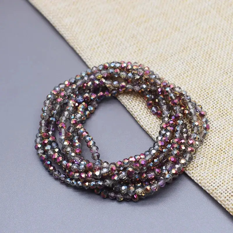 Yanqi Rondelle Crystal Beads 2mm 3mm 4mm Faceted Round Glass Beads for Jewelry Making DIY Spacer Beads
