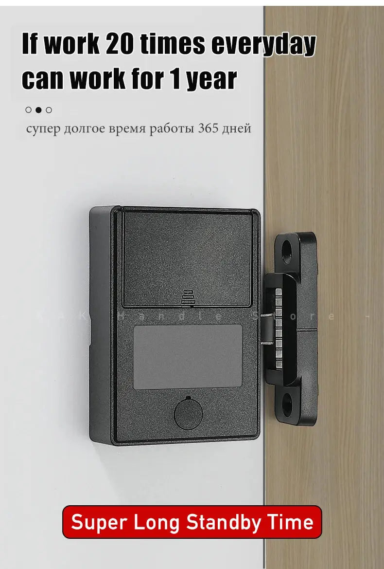 KAK biometric fingerprint lock by Simples Market, black keyless cabinet lock with fingerprint reader for doors.