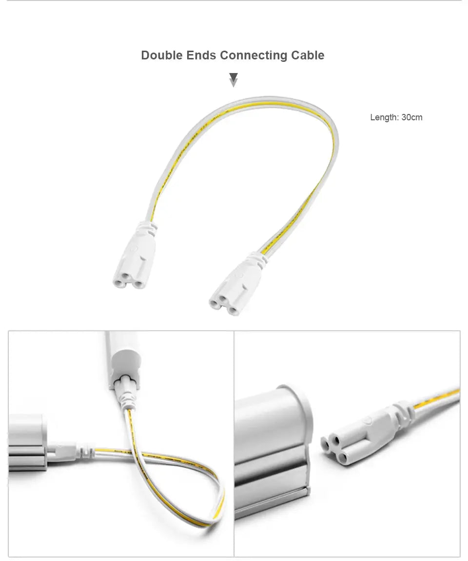 Simples Market 50cm T5 LED wall lamp with screws, white finish and EU plug power cord