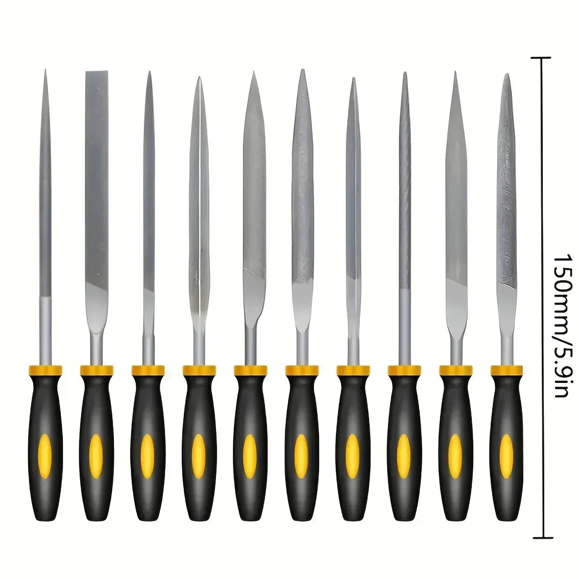High Carbon Steel Needle File Set Premium Kit With Non Slip Ergonomic Handles For Wood Plastic And Model Filing
