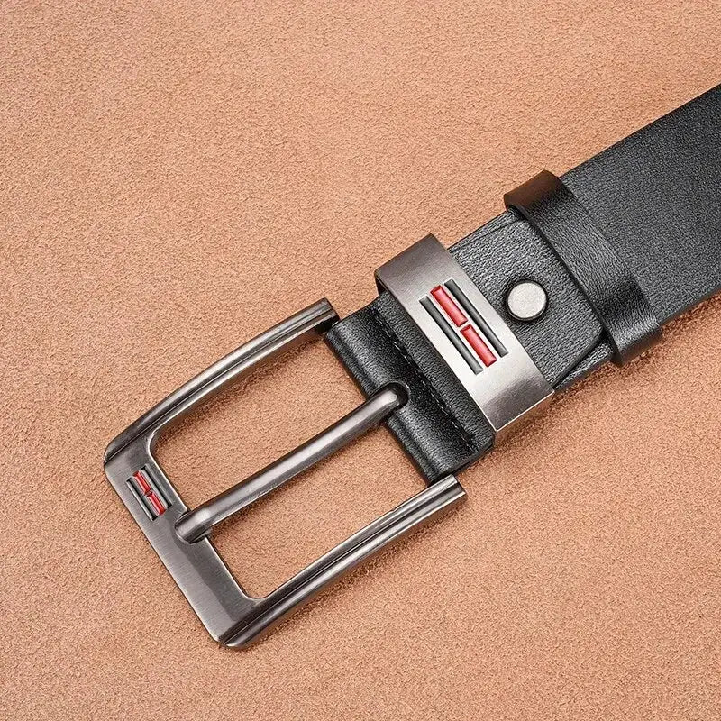 Legacy Leather Mens Buckle Belt Genuine Cowhide Leather Durable Buckle For Business And Casual Wear