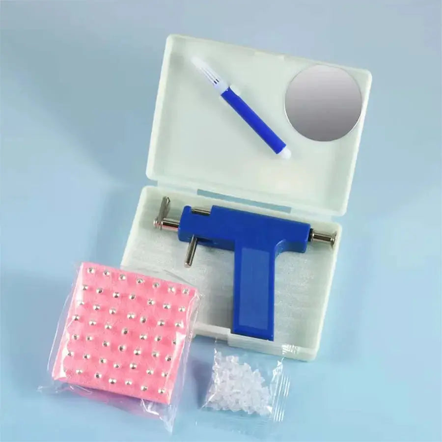 Professional Ear Piercing Gun Kit With 98 Stainless Steel Stud Earrings For Home And Salon Use