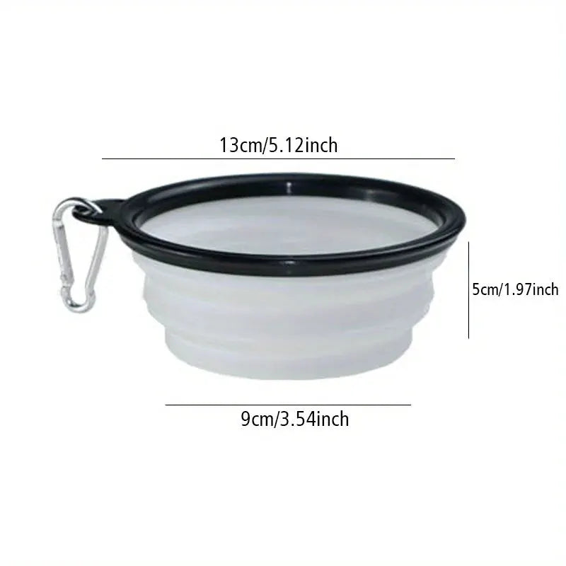 Foldable Dog Travel Bowl Portable Silicone Water Bowl with Lip