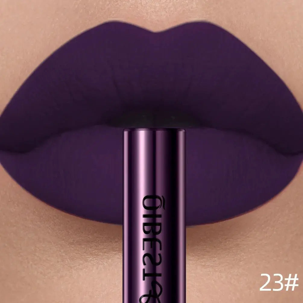 QIBEST Matte Liquid Lipstick Waterproof Long Lasting Velvet Lip Gloss Tint Tube Matte Nude Pigment Red Lipgloss Lips Makeup - Simples Market