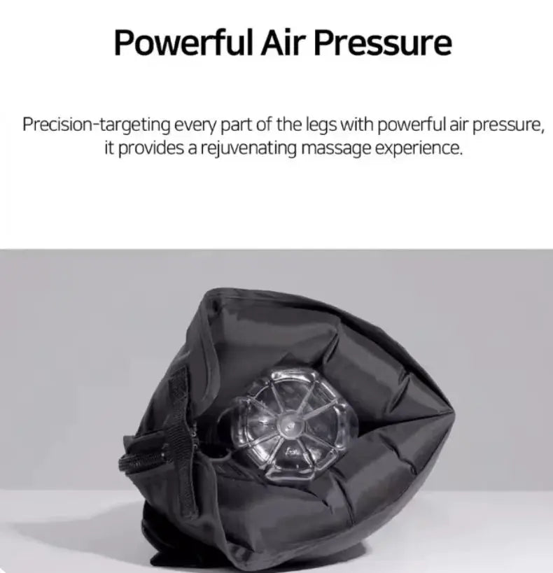 Air pressure leg massager boots by Simples Market, black with remote control.