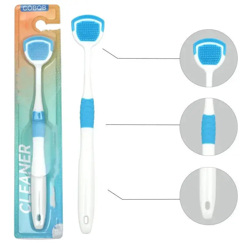 Soft Haired Silicone Tongue Scraper for Adults Reduces Bad Breath and Improves Oral Care