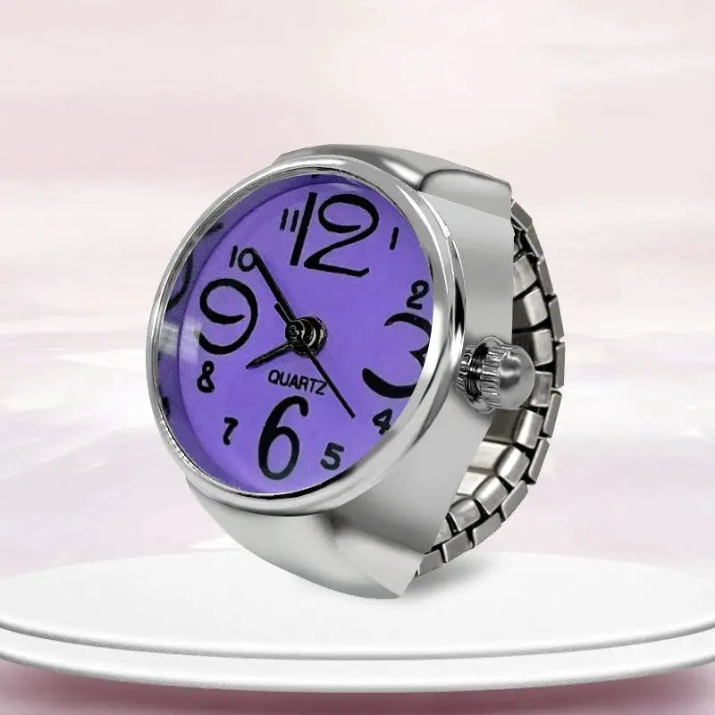 Unisex Ring Watch With Circular Dial Alloy Shell Timepiece For Men And Women Fashion Accessory