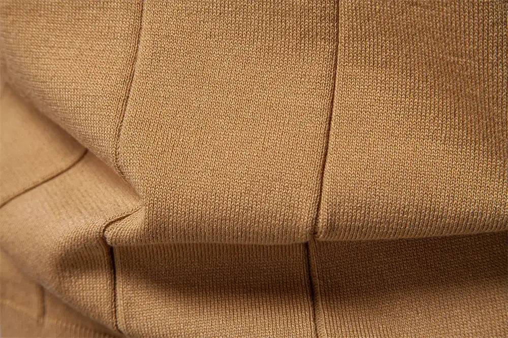 AIOPESON men's polo shirt tan knit fabric with neat stitching