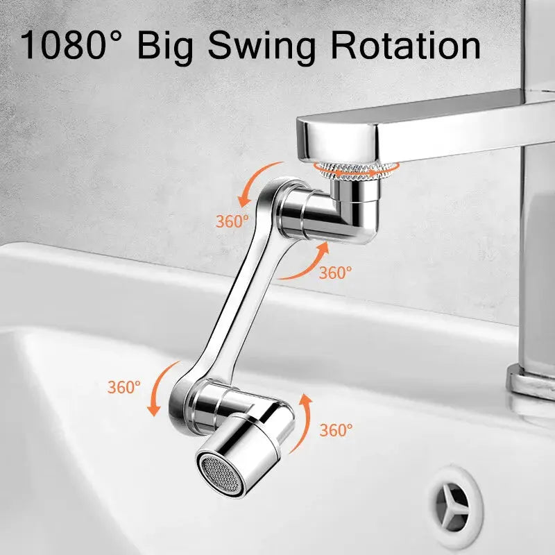 Simples Market chrome 1080° swivel faucet washbasin arm with dual-mode sprayer head for bathroom sink