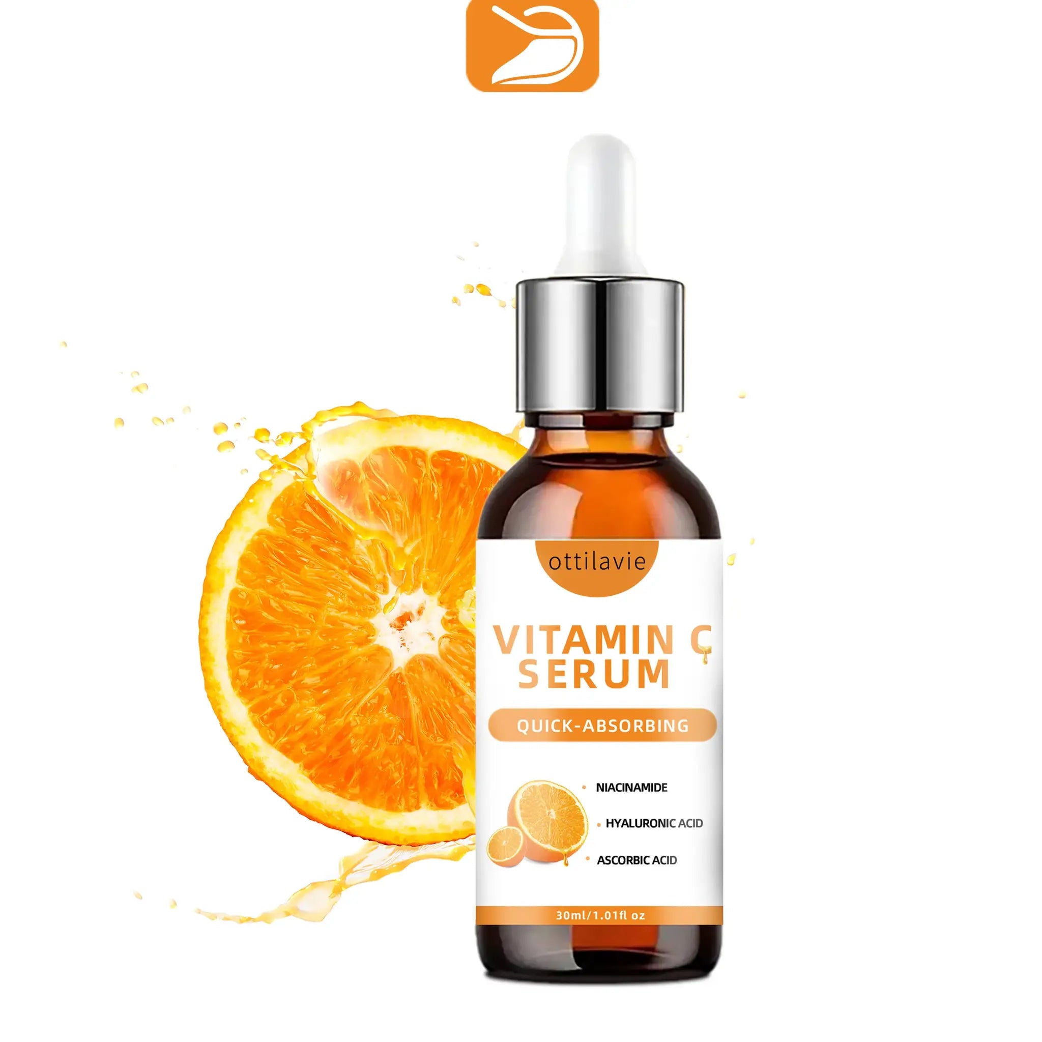 Vitamin C Serum With Hyaluronic Acid Fast Absorbing Deep Hydration Non Greasy 24 Hour Nourishment For Glowing Skin
