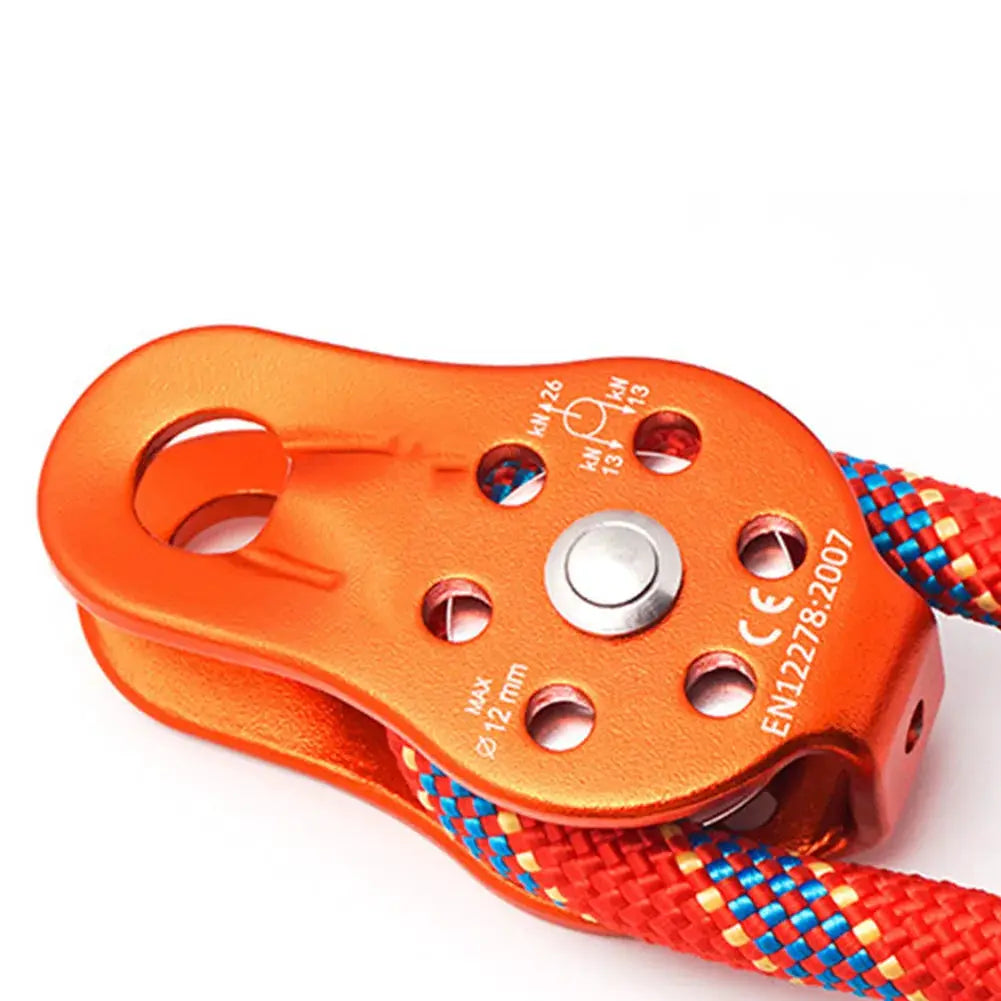 Single-swivel rope pulley block by Simples Market, orange aluminium alloy for 12mm rope, 26kN