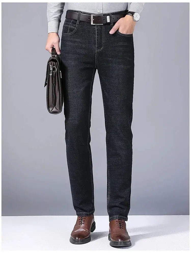 Men's straight jeans, dark denim, Simples Market brand