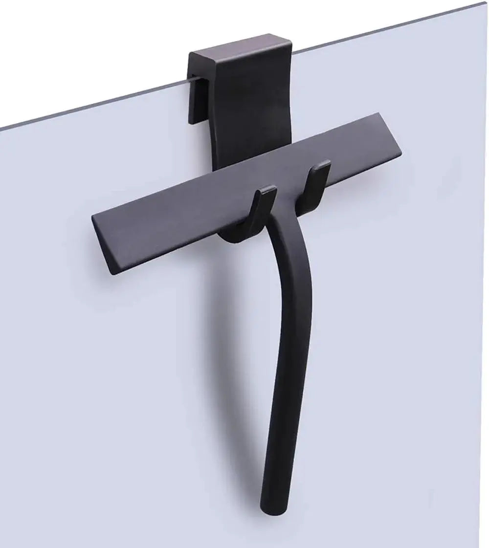 Simples Market matte black silicone shower squeegee with wall-mount holder