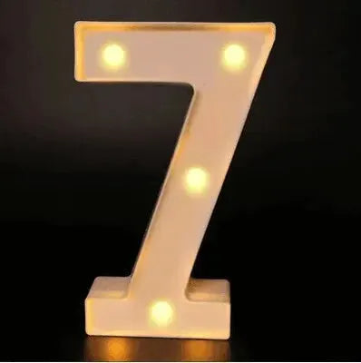 Simples Market white LED numeral 7 lamp with warm white lights, decorative night light for home and events