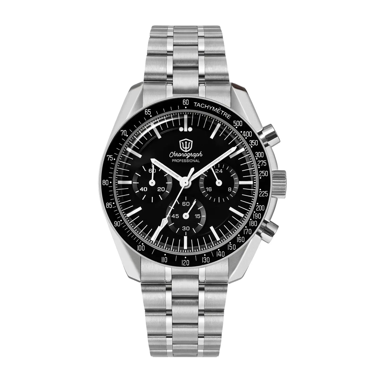 Watchdives WD1863 stainless steel chronograph watch with black dial