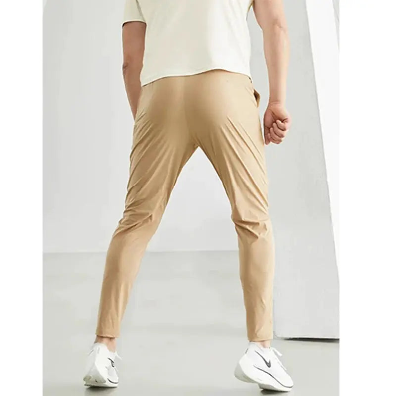 Men's running pants Simples Market tan lightweight quick-dry joggers with elastic waist
